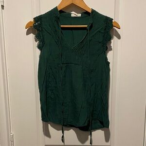 Ella Moss Forest Green Cap Sleeve Blouse